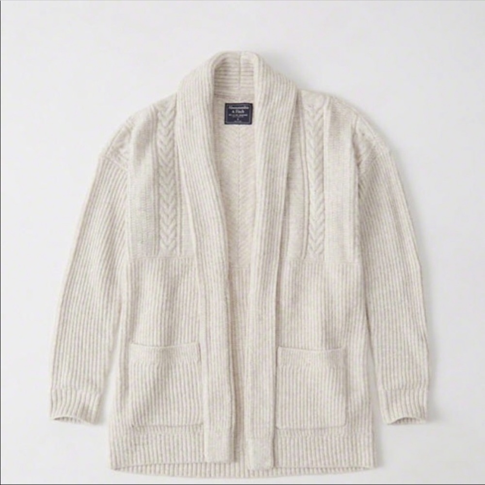 Abercrombie AIRSPUN SHAWL COLLARED OPEN CARDIGAN